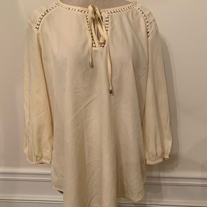 Antila Femme Long Sleeve Cream Blouse